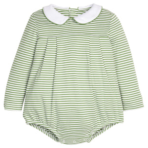 Watercress Stripe Pleated Peter Pan Bubble