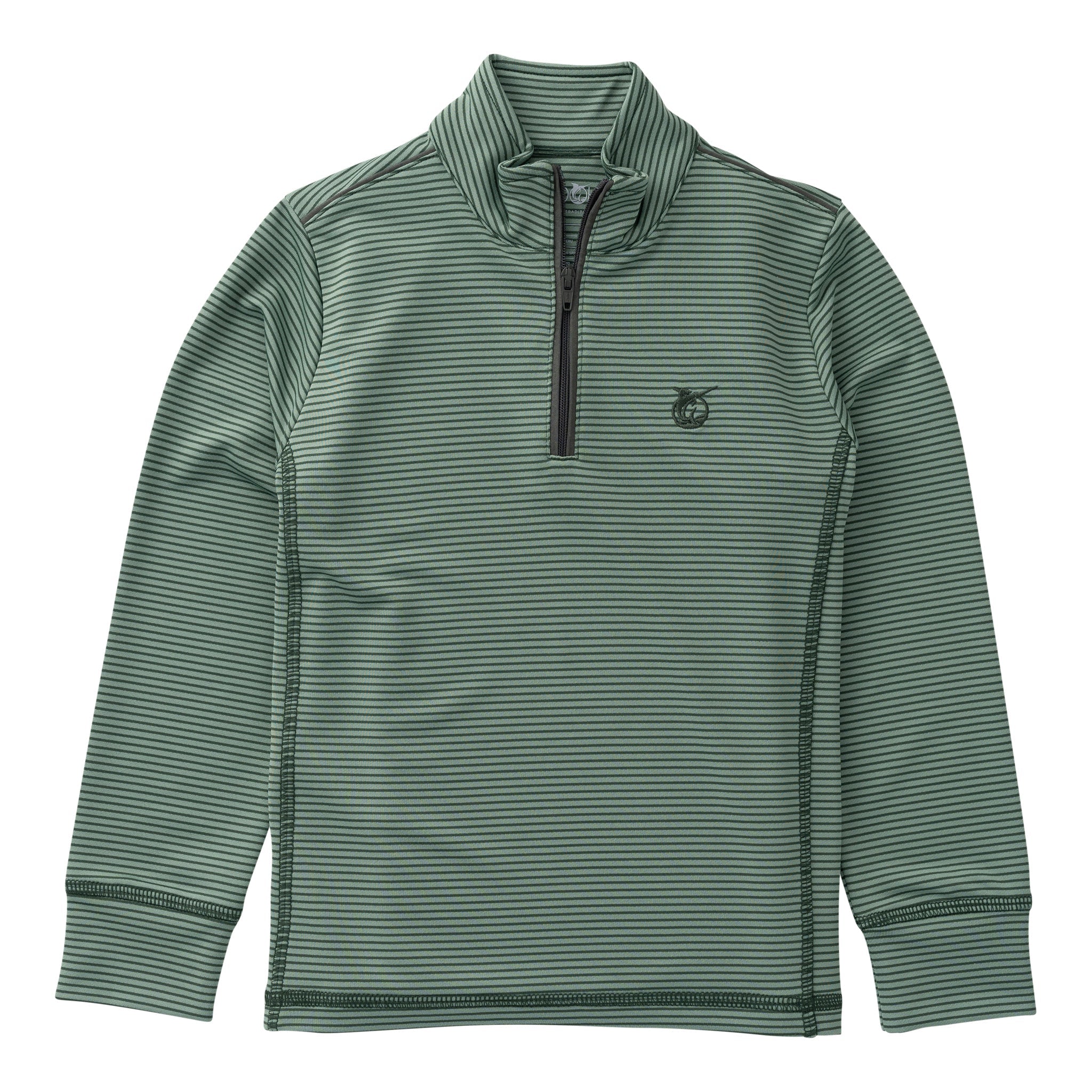 Camping Hedge Green Stripe Pro Performance Quarter Zip