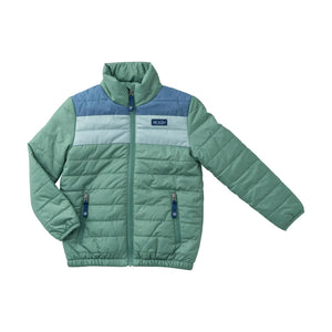 Green Colorblock Boys Puffer Jacket