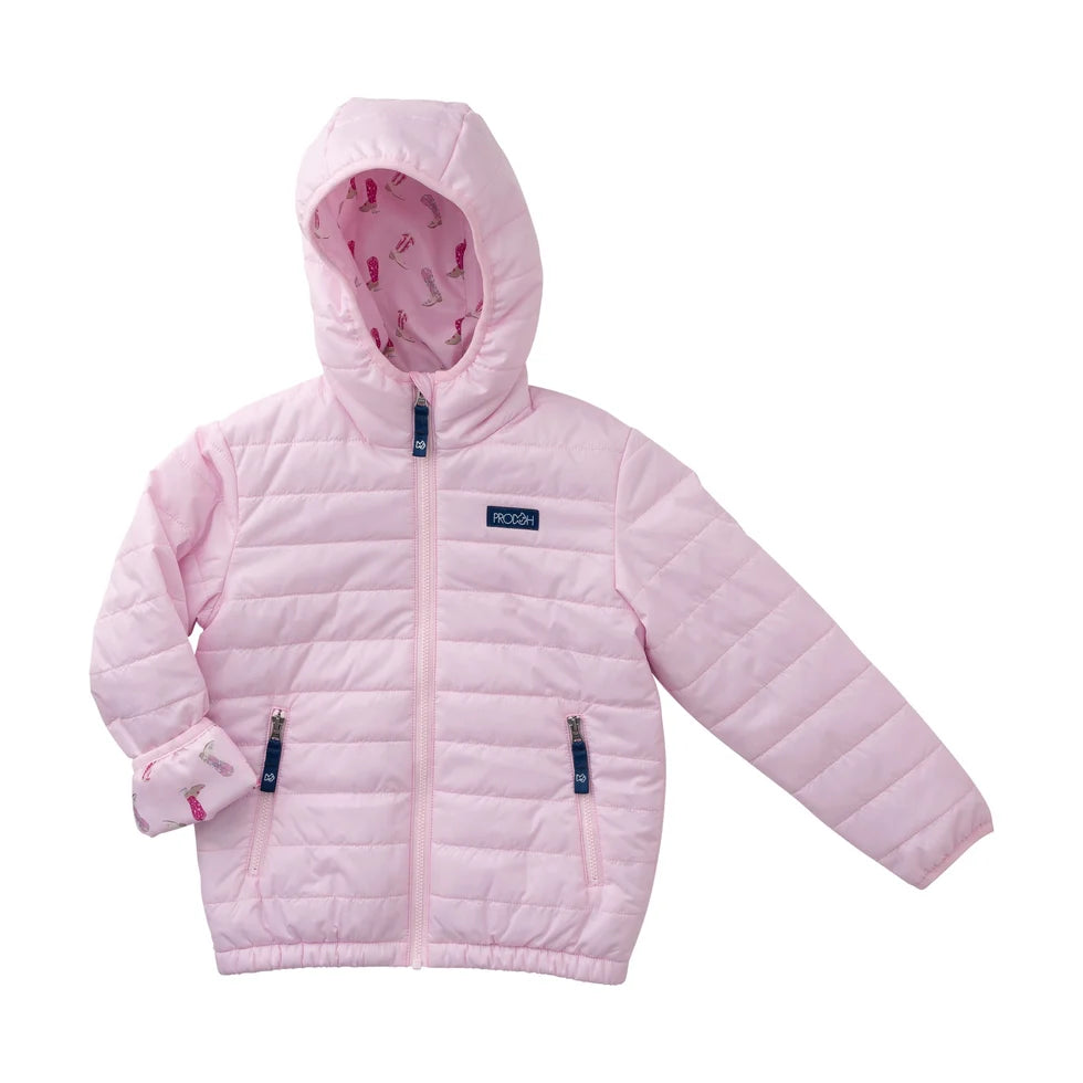 Pink Tulle Hooded Puffer Jacket