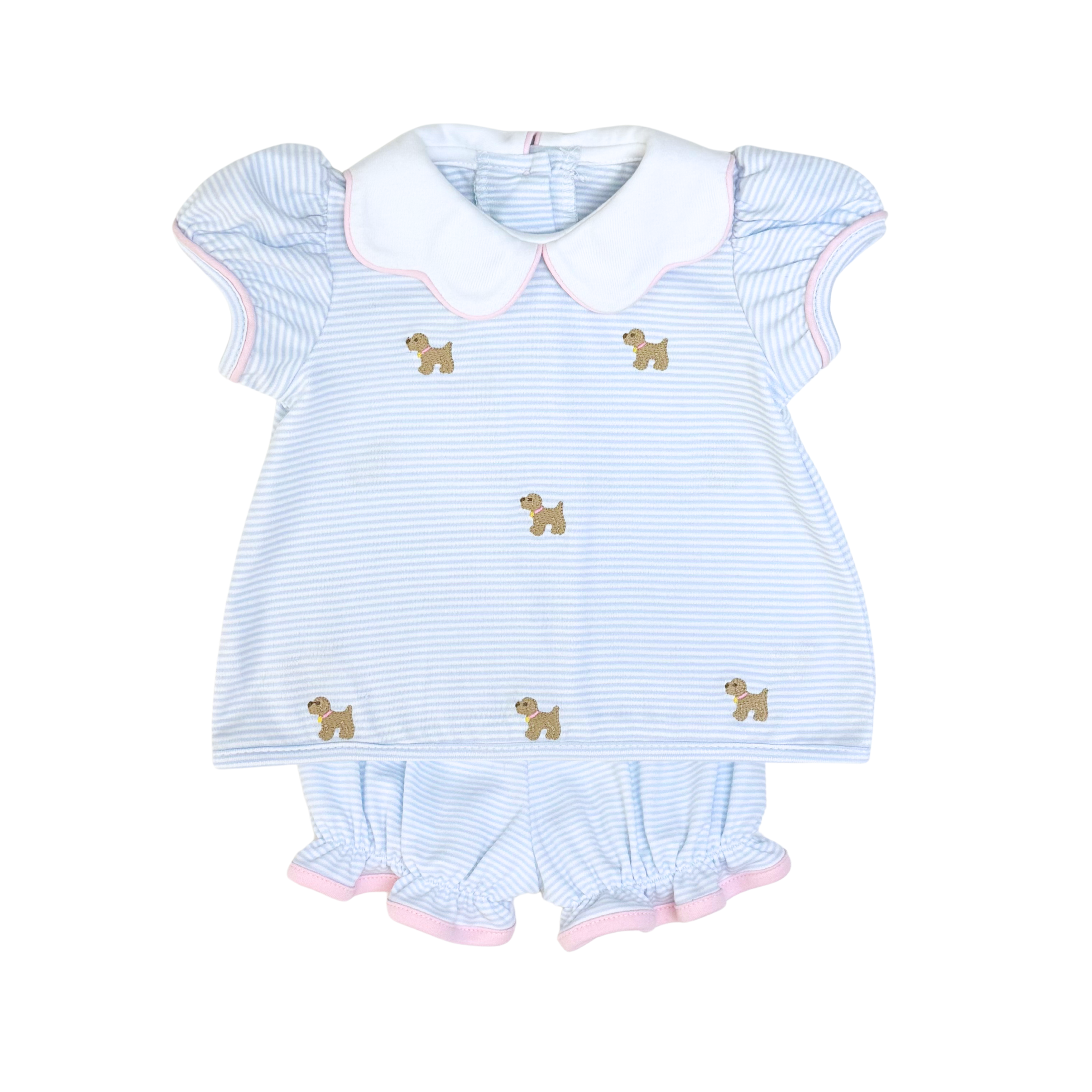 Lt Blue Puppy Bryar Bloomer Set