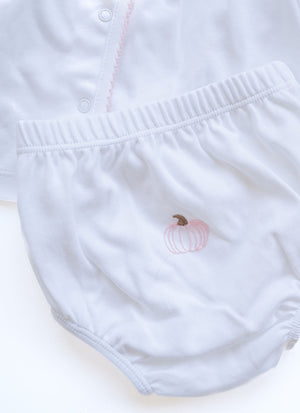 Pink Pumpkin Diaper Cover Set