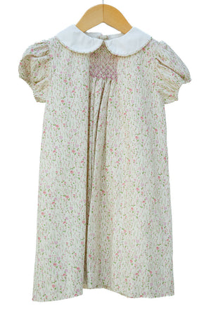 Pink Floral Smocked Woven Sadie Dress