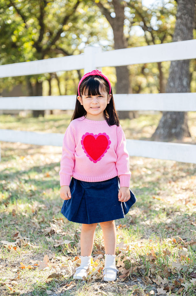 Scalloped Pink Heart Sweater