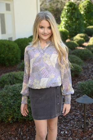 Reese Violet Ash Cord Skirt