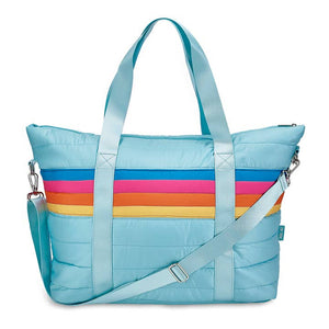 Retro Stripe Puffer Tote Bag