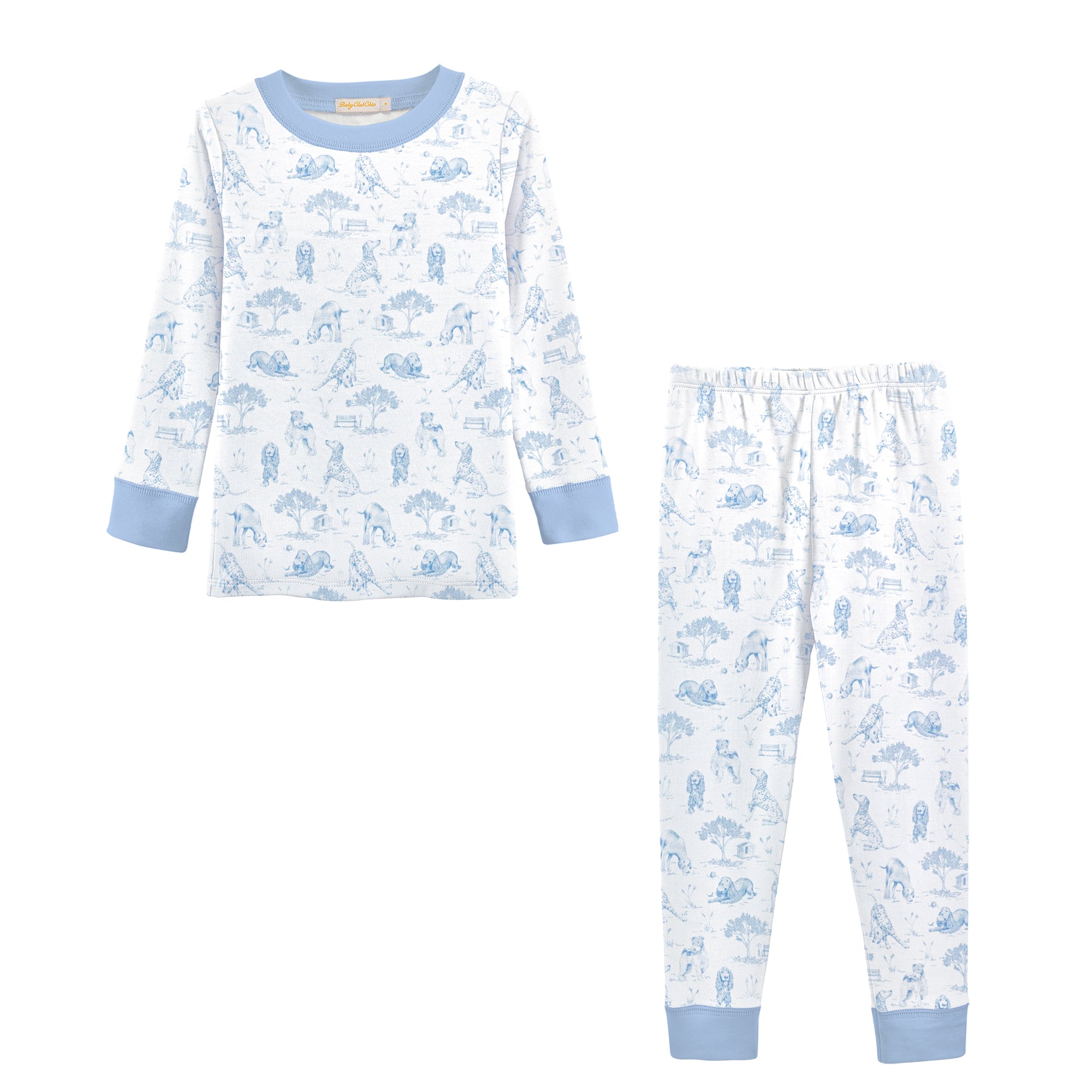 Barking Bliss Blue Printed Kid Set (Toddler)