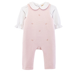 Rose Buds Pima Jacquard All Over Emb Longall w/ Emb Collar Bodysuit