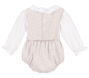 Blue & Khaki Blooms Floral Bubble