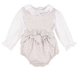 Blue & Khaki Blooms Floral Bubble