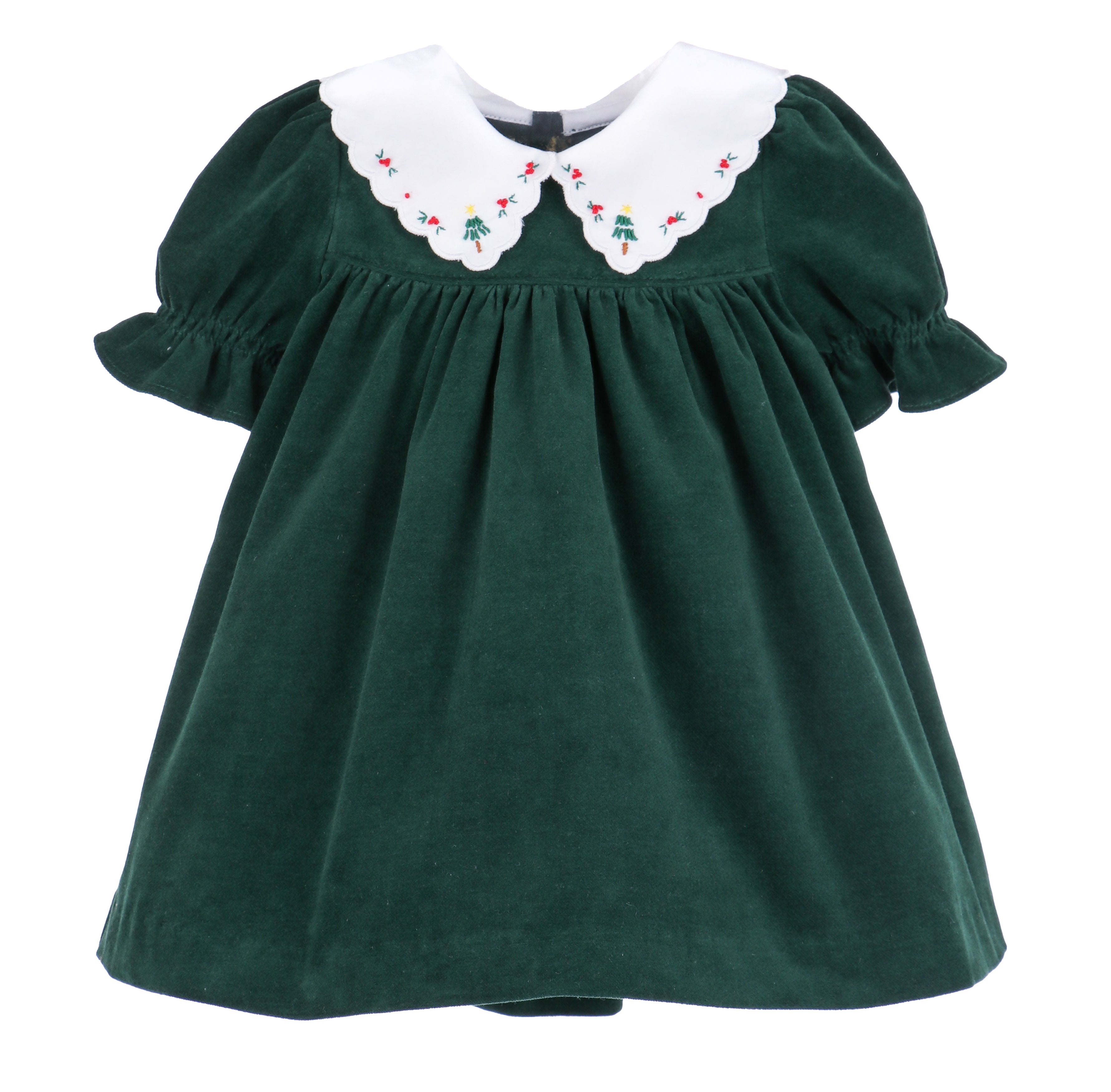 Holly Jolly Green Velvet Dress (Kid)
