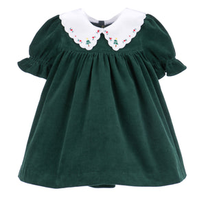Holly Jolly Green Velvet Dress (Toddler)