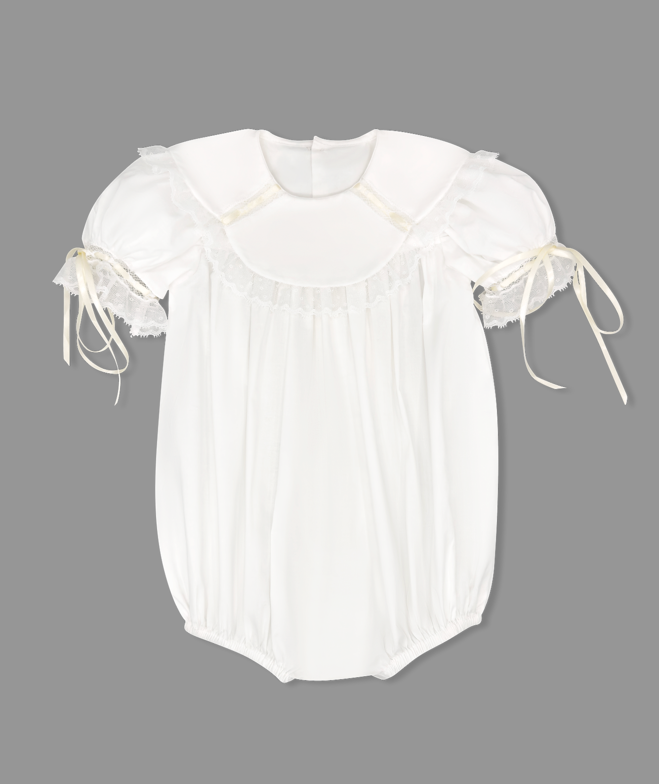 Donahue Bubble - Blessings White with Ecru Lace (Baby)