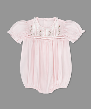 Elizabeth Bubble - Pink Batiste with Rose Embroidery (Infant)