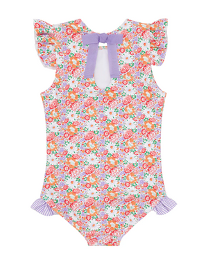 Island Blossom Ruffle Cap Sleeve Rashguard One Piece (Infant)