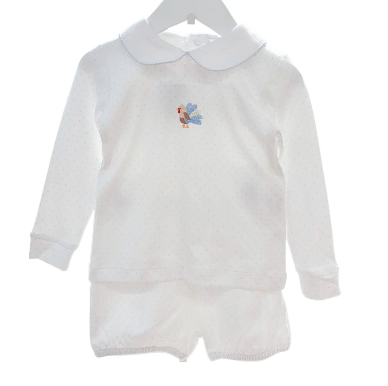 Boys Blue Dots Turkey Bloomer Set (Infant)