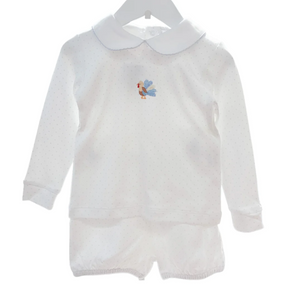 Boys Blue Dots Turkey Bloomer Set (Infant)