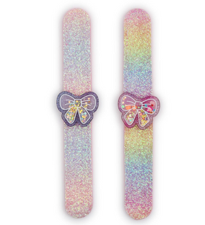 Bow Glitter Slap Bracelet