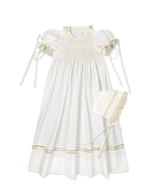 Margaret Daygown - White Swiss Dot w/ Ecru Lace