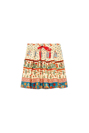 Fall Floral Cream Shepherd Skirt