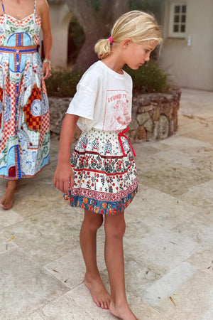 Fall Floral Cream Shepherd Skirt