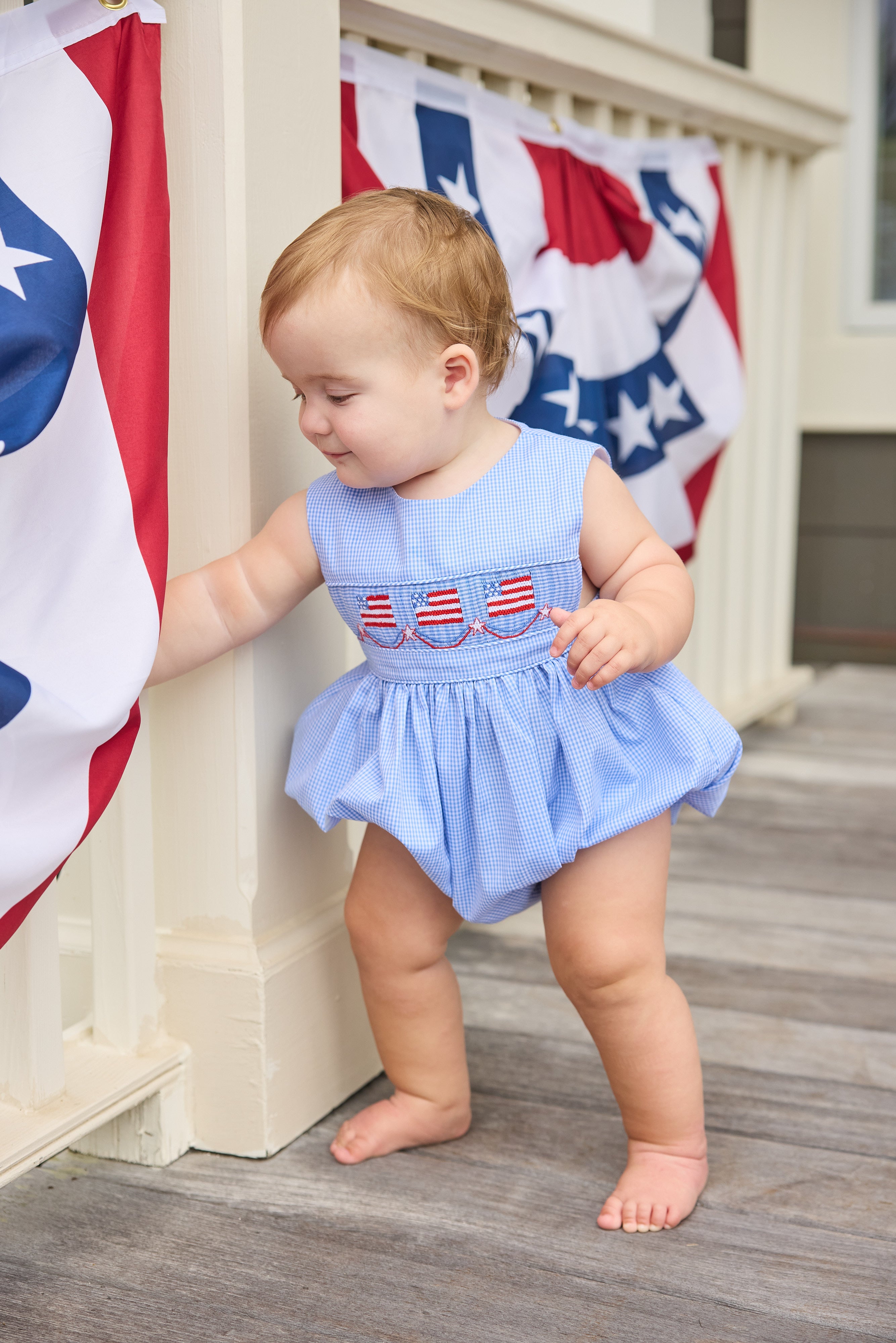 Flags Smocked Apron Bubble
