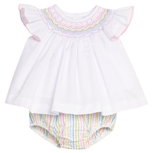 Rainbow Smocked Bishop Diaper Set