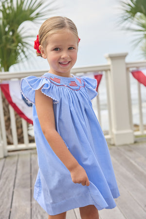 Flags Smocked Bishop Dress