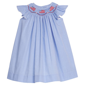 Flags Smocked Bishop Dress