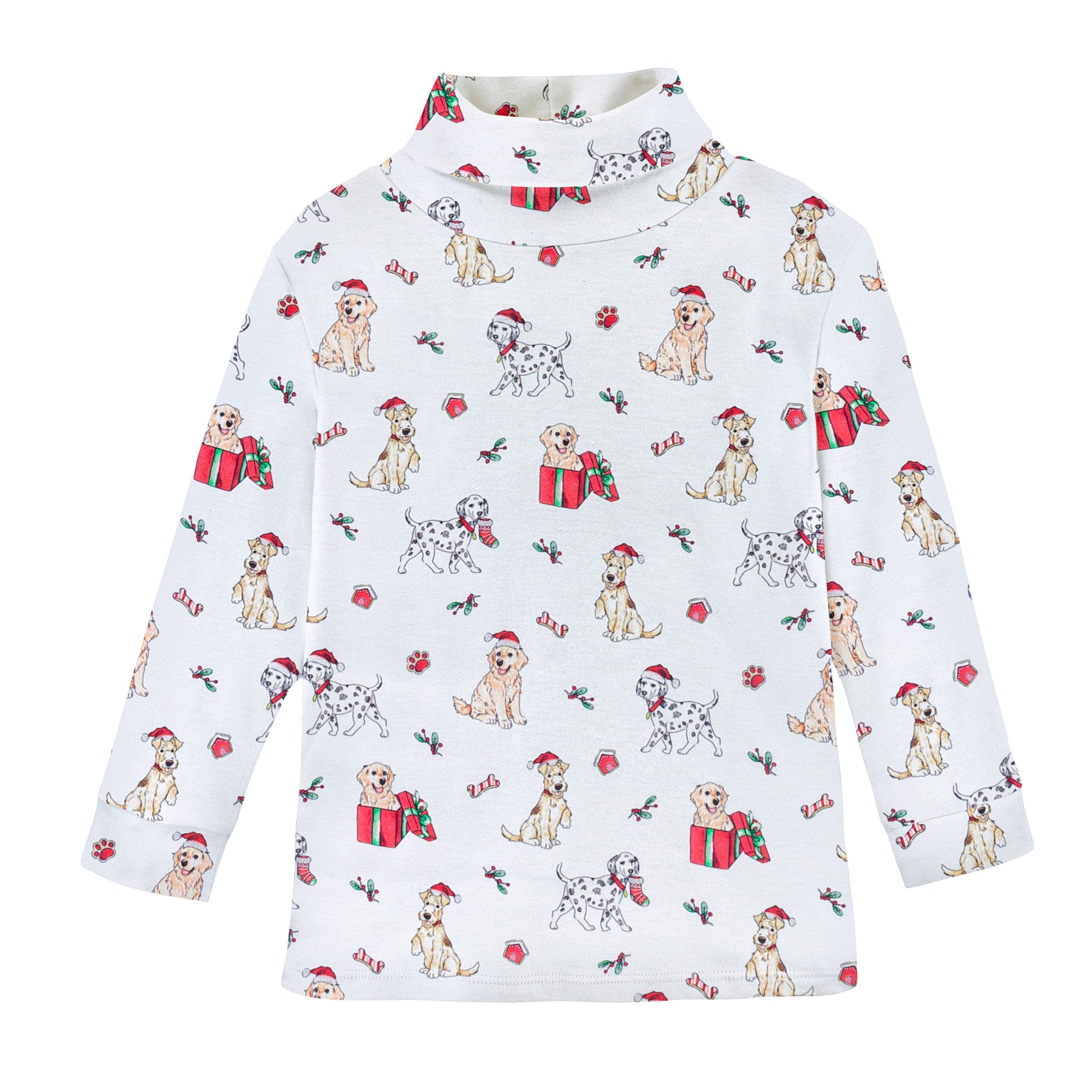 Holy Doggy Christmas Printed Turtleneck Tee (Toddler)