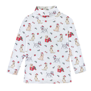 Holy Doggy Christmas Printed Turtleneck Tee (Kid)