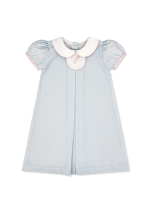 Timeless Tab Dress - Baby Blue Minigingham (Kid)