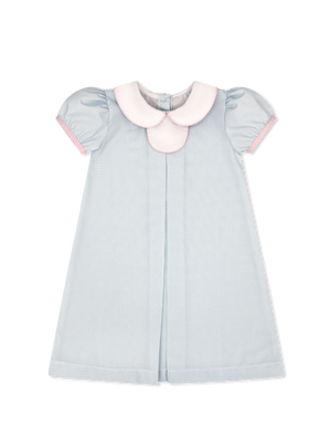 Timeless Tab Dress - Baby Blue Minigingham (Kid)