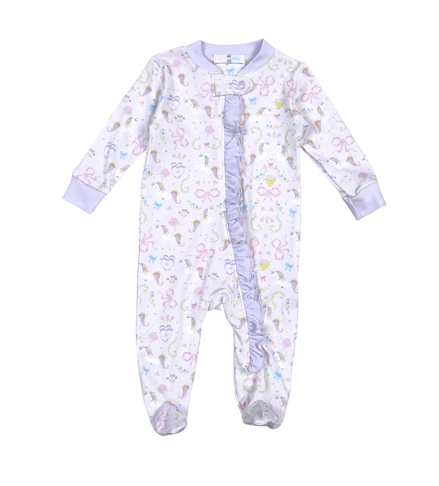Unicorn Pima Zipper Footie (Baby)