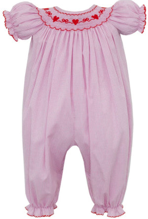 Valentine's Day Pink Gingham Long Bishop Bubble