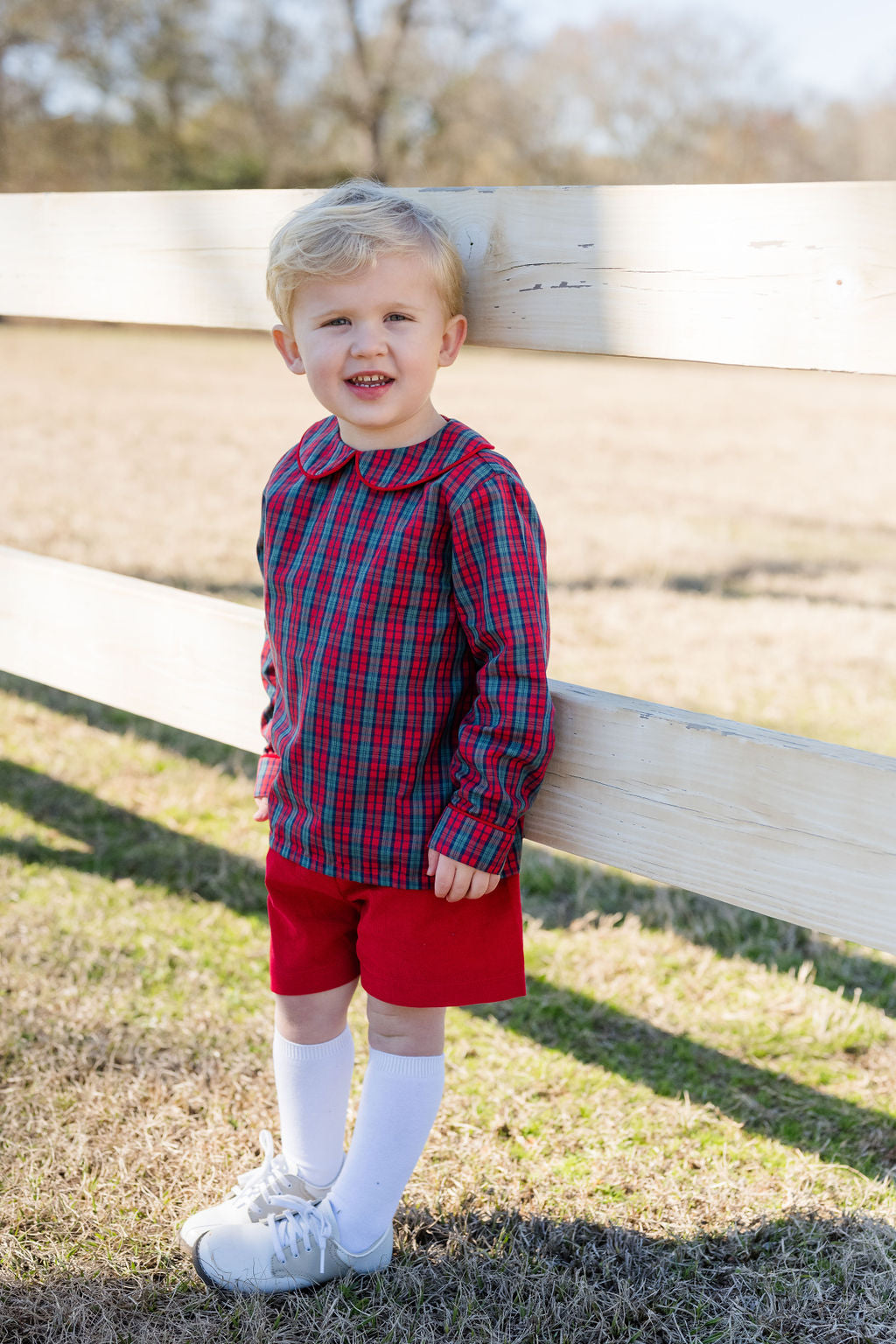 Red Plaid Ward Short Set (Kid)