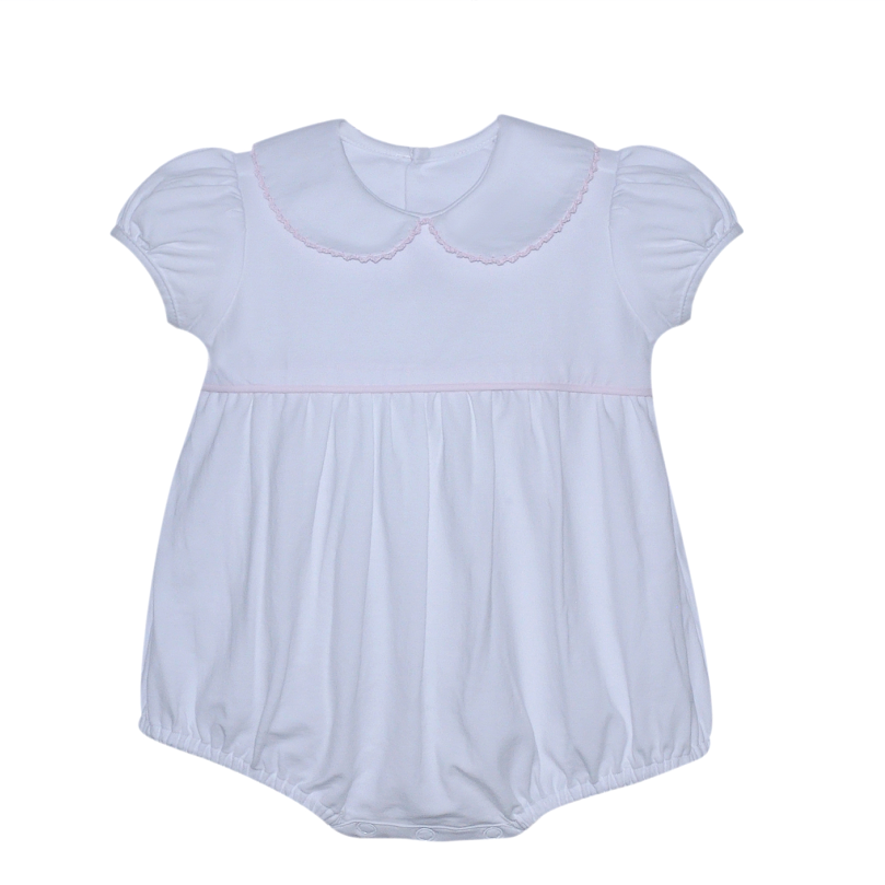Brady Girl Bubble w/ White Picot Trim