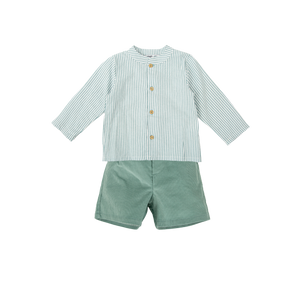Sage Stripe LS Top & Short Set