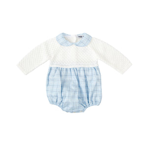 Blue Plaid Sweater Bubble w/ Hat
