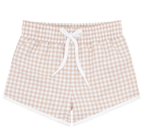 Boys Brown Gingham Boardie (Kid/Big Kid)