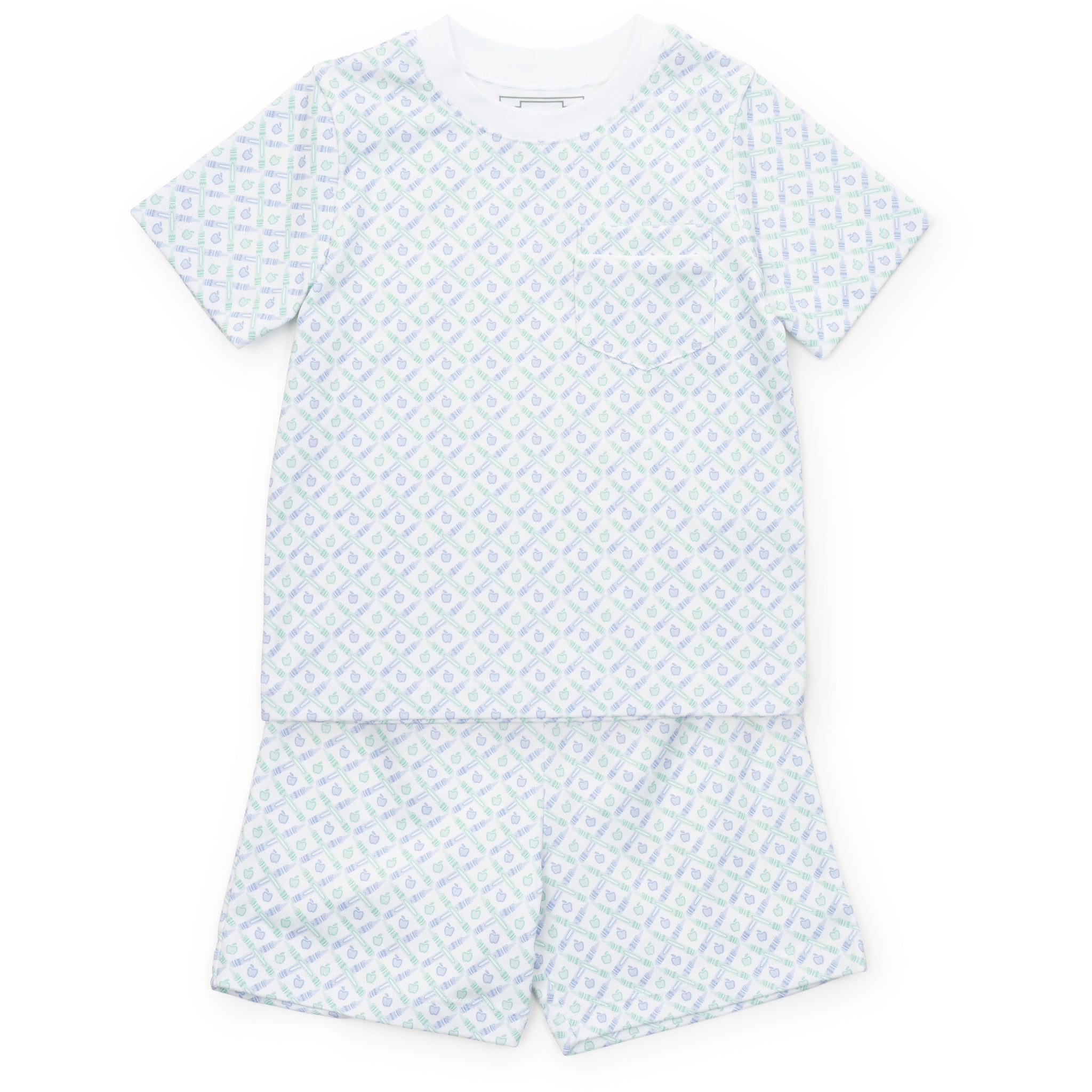 Charles School Plaid Blue Short Set (Toddler)