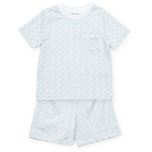 *PRE-ORDER* Charles School Plaid Blue Short Set (Toddler)