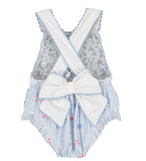 Nautical Frilled Swimsuit (Large 4-6)