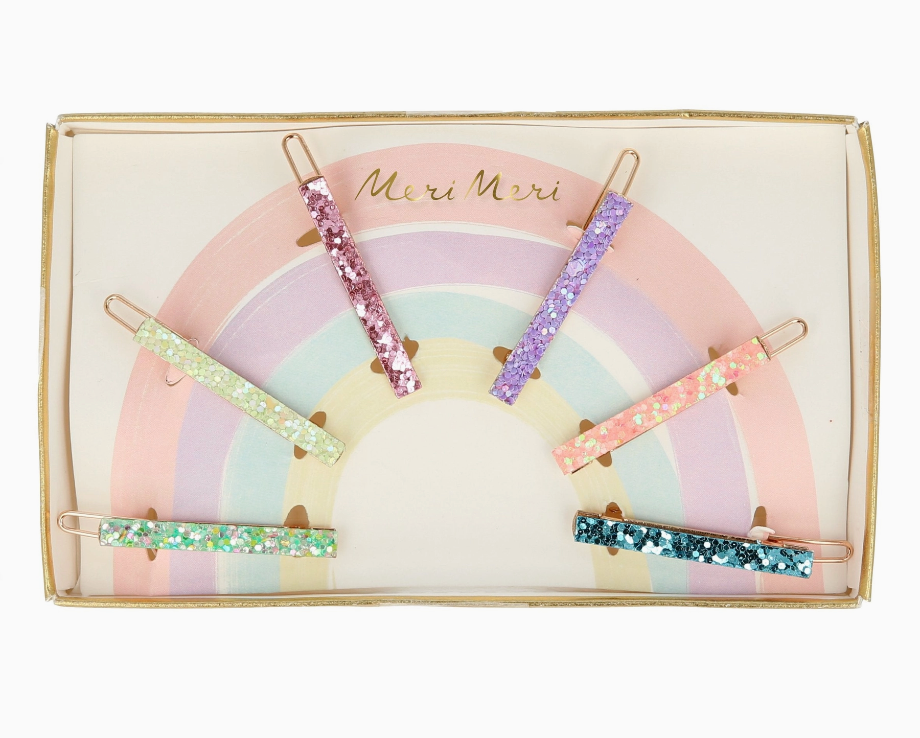 Glitter Rainbow Hair Clips