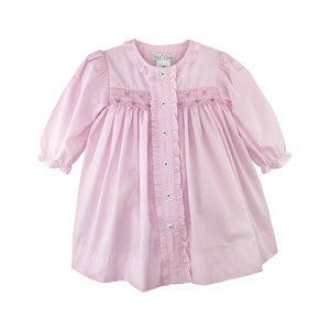 Pink Check Dress w/ Smocked Bows & Flowers