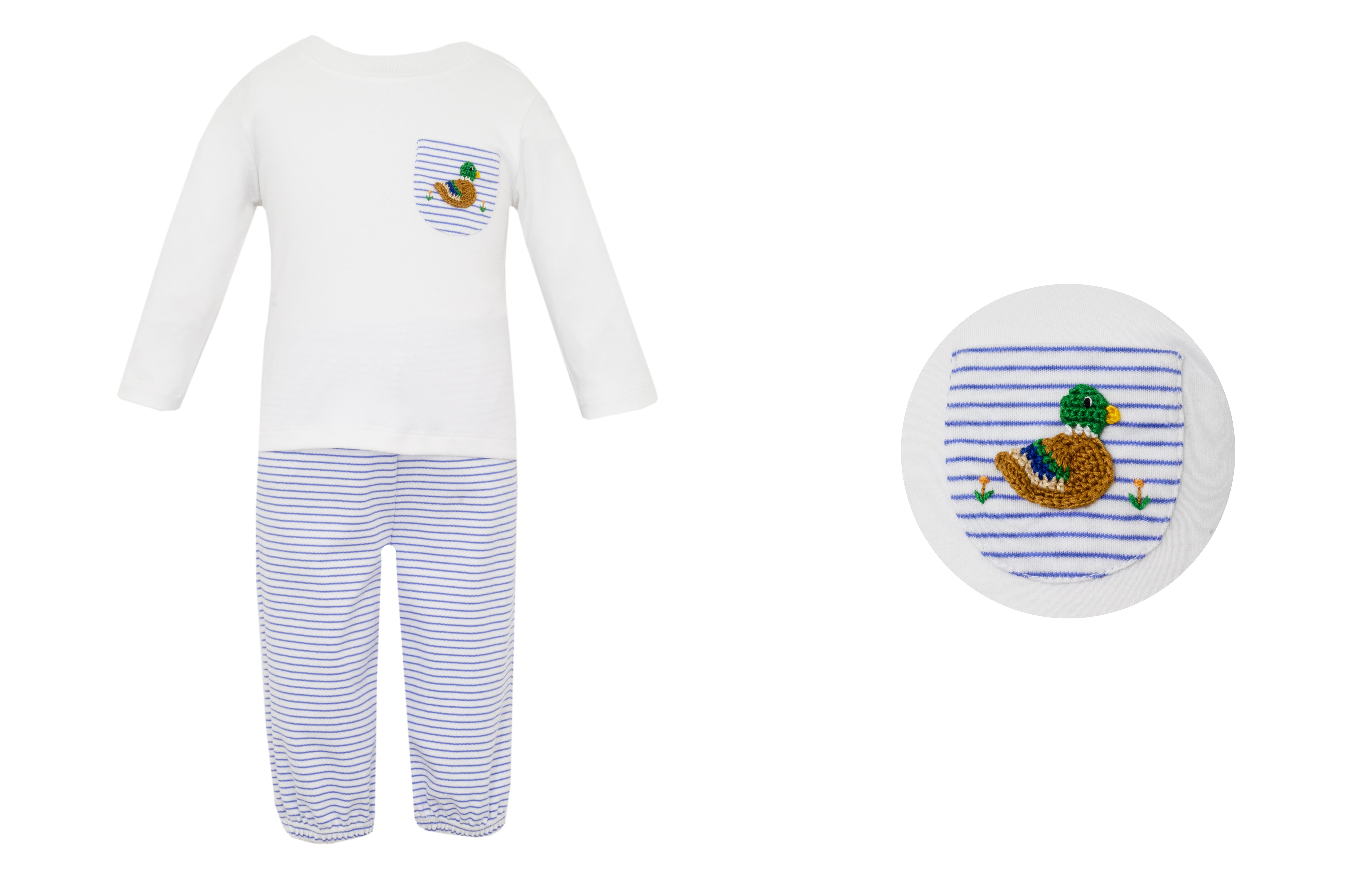 Blue Stripe Mallard Pant Set (Toddler)