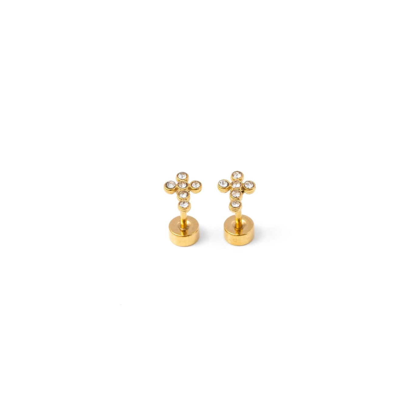 Diamond Cross Earrings