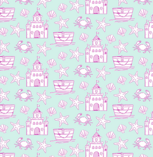 Pajama Zipper Footie Parker Sandcastles Pink (Baby)