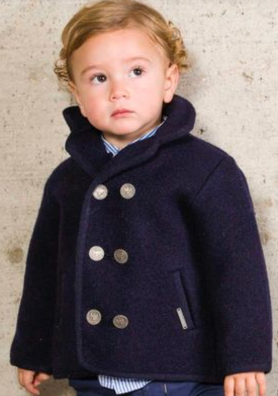 Navy Double Breasted Coat (Toddler)