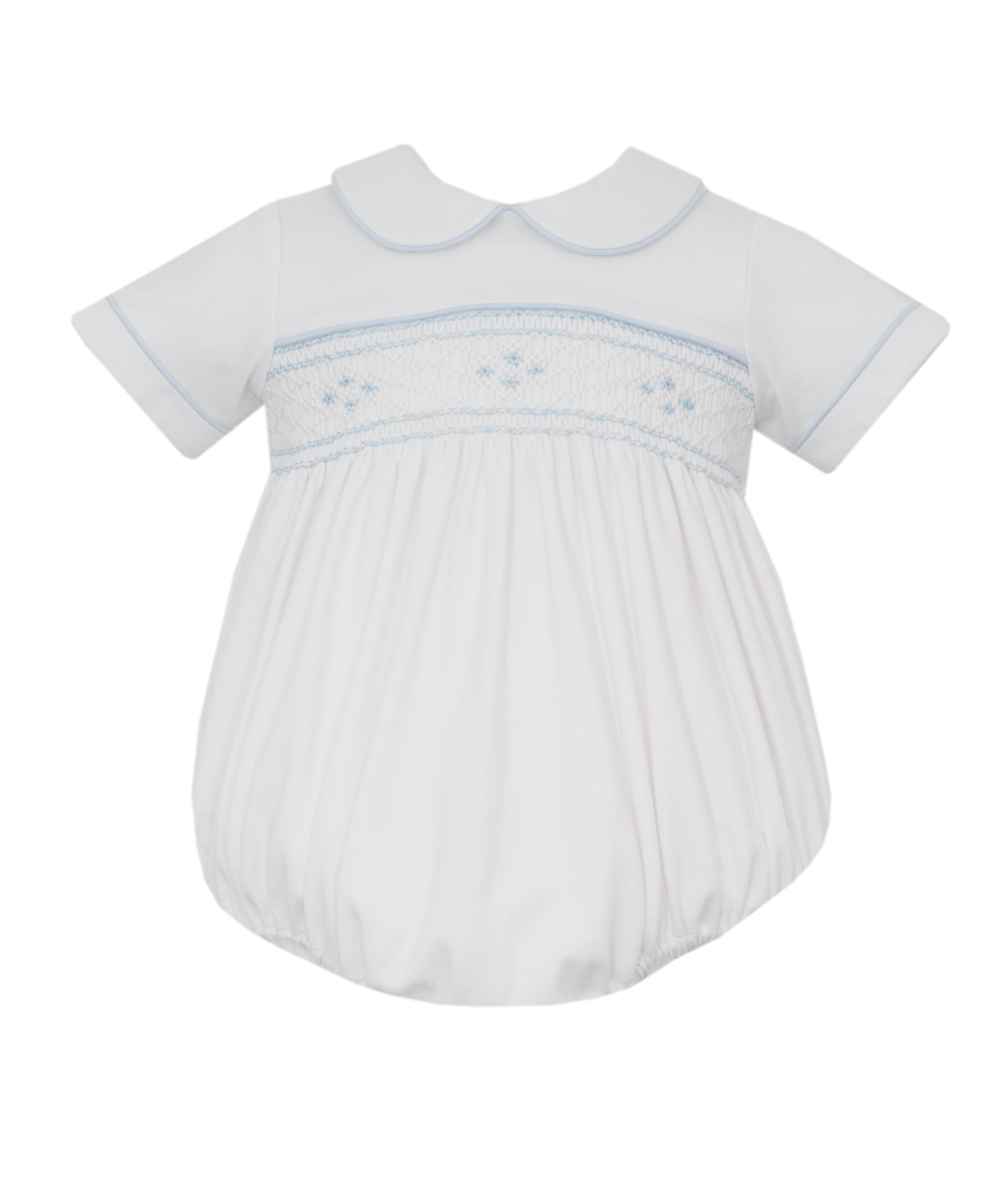 Aiden White Knit Boys Bubble